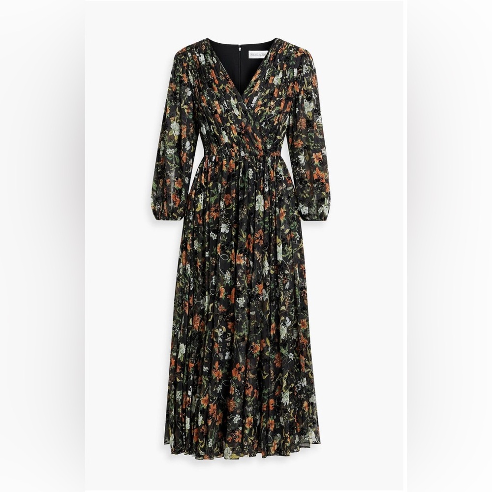 MIKAEL AGHAL
Flocked floral-print chiffon midi dress
